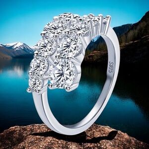 Certified 3.26CTTW Moissanite Engagement Ring